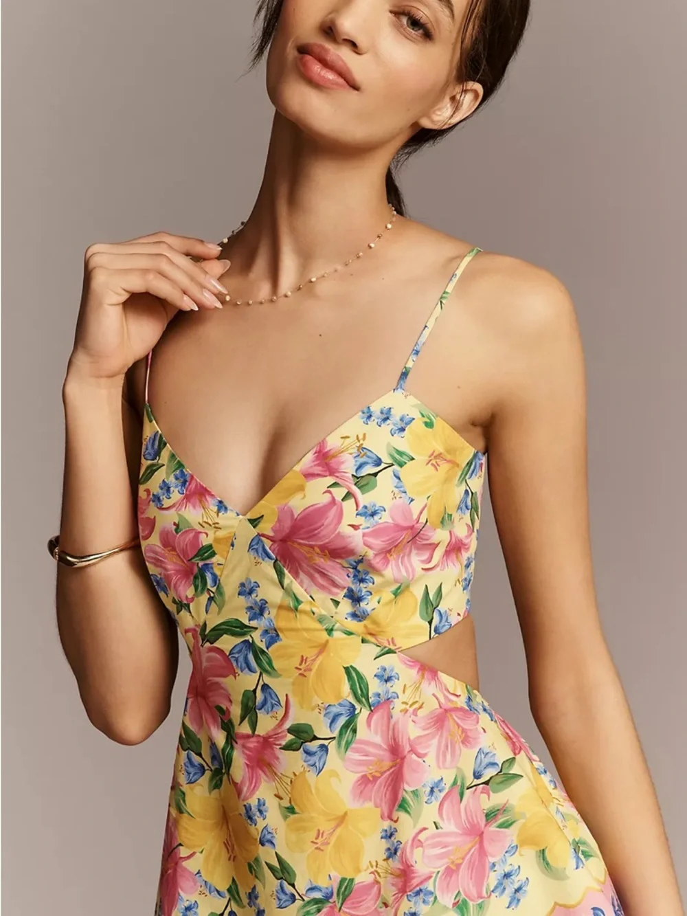 Farm Rio x Anthropologie Cotton Tiered Maxi Dress Size Medium Petite NWT - Picture 3 of 12